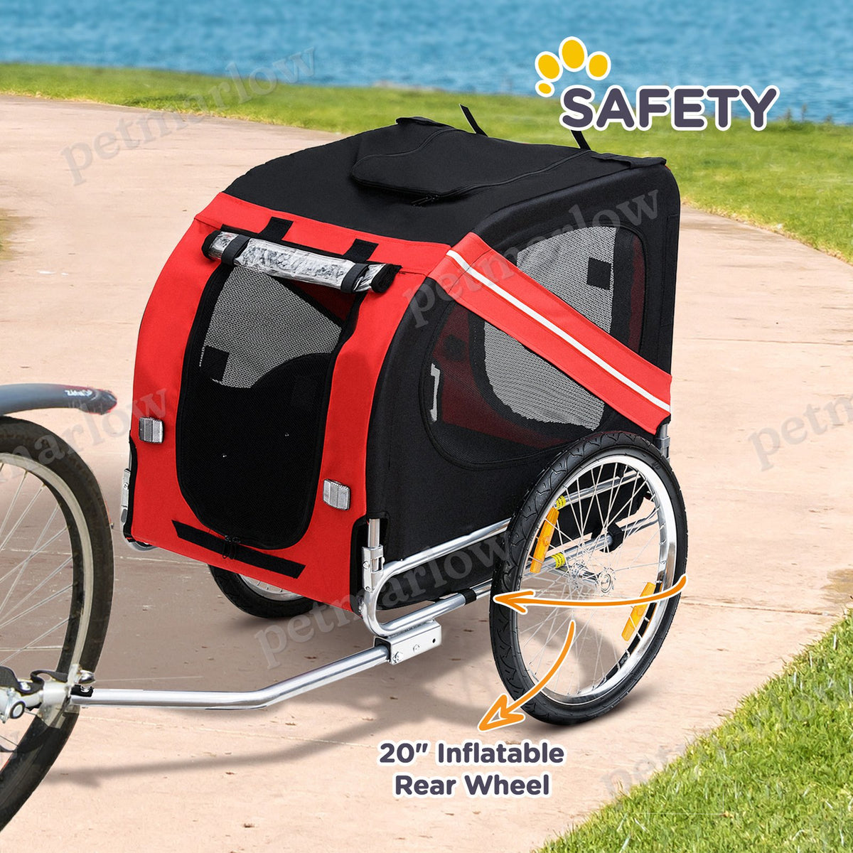 Dog Bike Trailer with Easy Folding Cart Frame – view 4