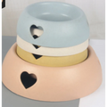 Dog Bowl Made from Natural Material – Food and Water Bowl with Heart Design