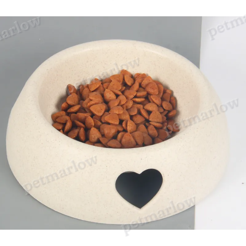 Dog Bowl Made from Natural Material – Food and Water Bowl with Heart Design – view 3