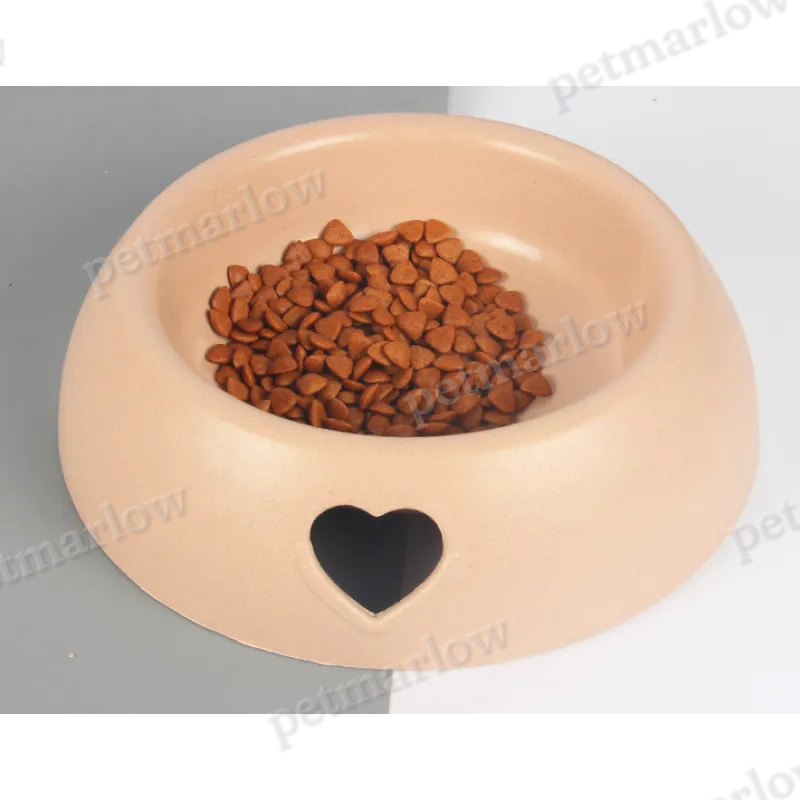 Dog Bowl Made from Natural Material – Food and Water Bowl with Heart Design – view 6