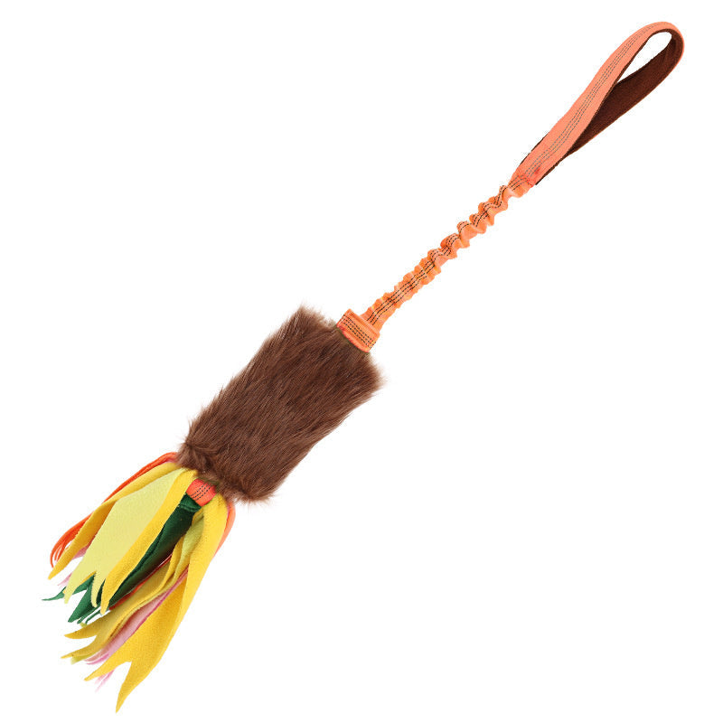 Dog Chew Rope Colorful Dog Tug Toy Elastic Drawstring Pet Chew Toy – Orange