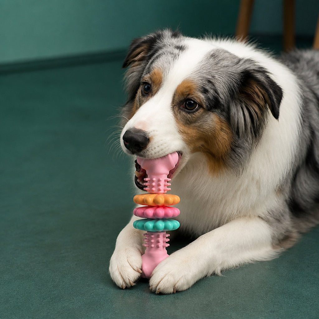 Dog Chew Toy With Teethers - Interactive Chew Toy For Dogs – Pink