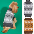 Dog Christmas Sweater in Brown and Gray
