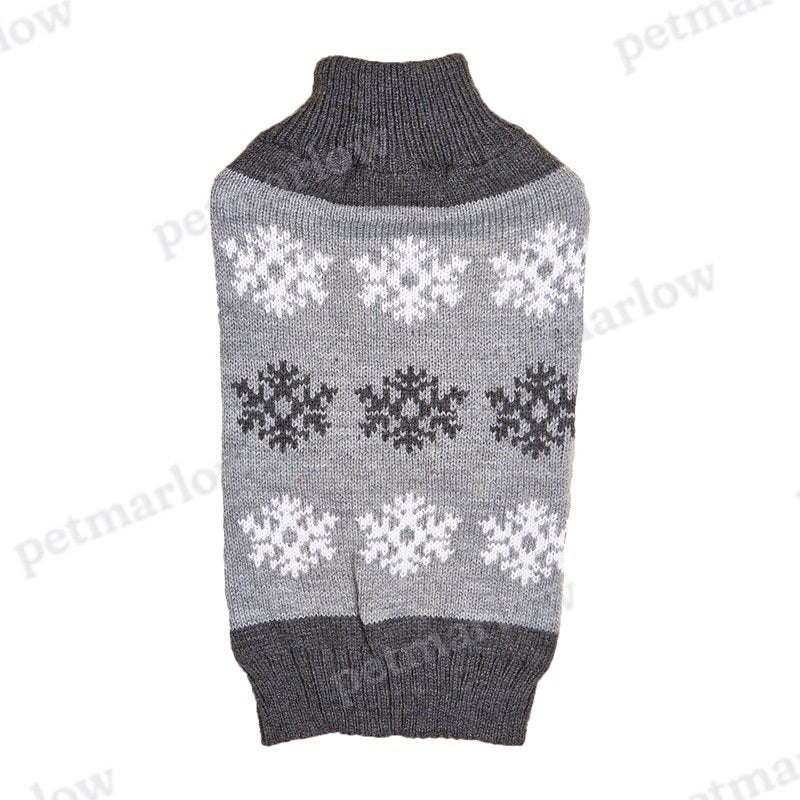 Dog Christmas Sweater in Brown and Gray – view 2