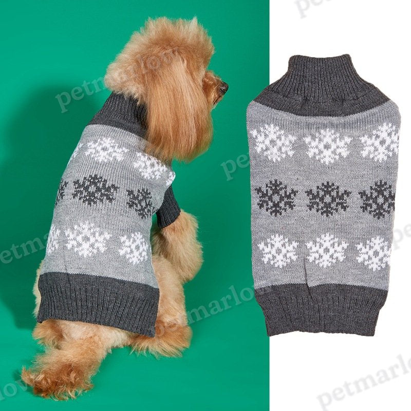 Dog Christmas Sweater in Brown and Gray – view 5