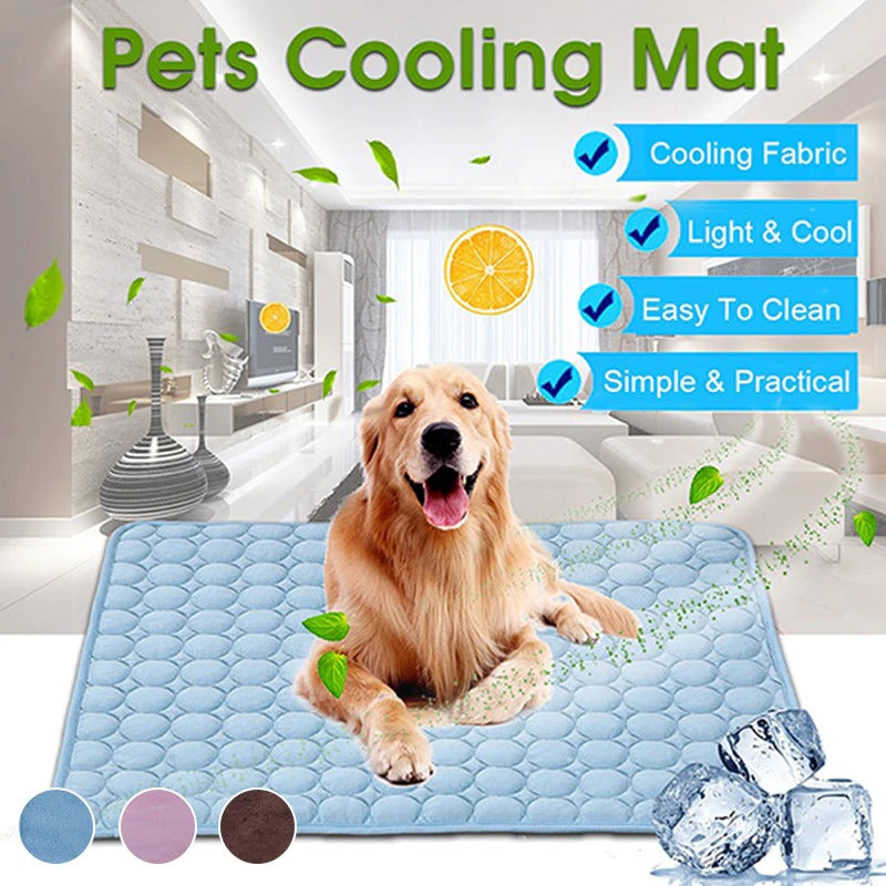 Dog Cooling Mat Cooling Pad For Pets Chilly Pad For Kennels, Crates, Cars, Indoor & Outdoor Ice Silk Mat