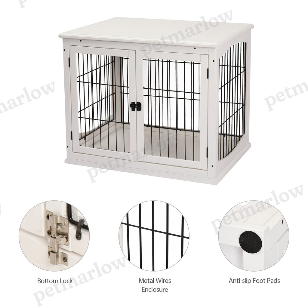 Dog Crate End Table with Lockable Doors for Small Dogs – view 6