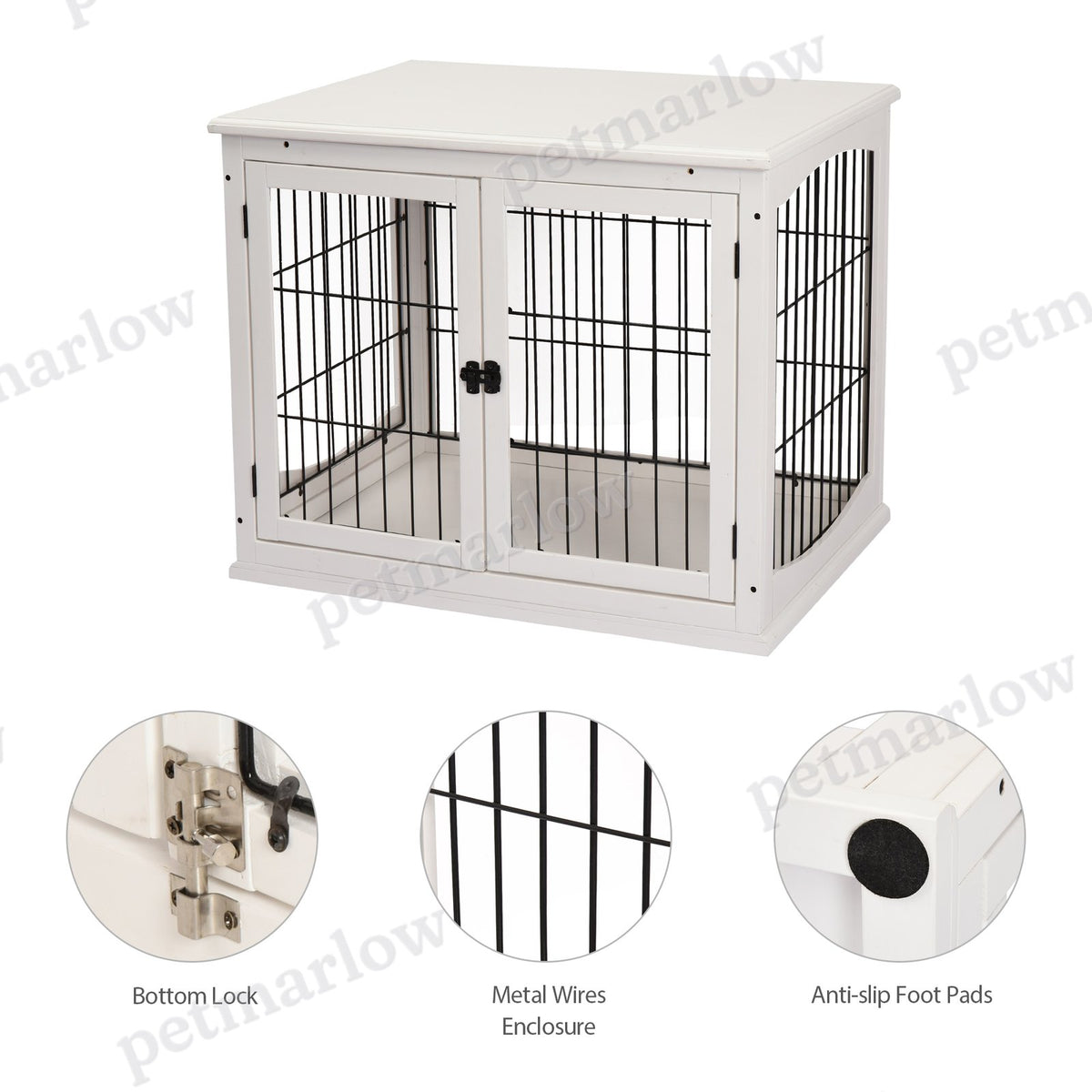 Dog Crate End Table with Lockable Doors for Small Dogs – view 6