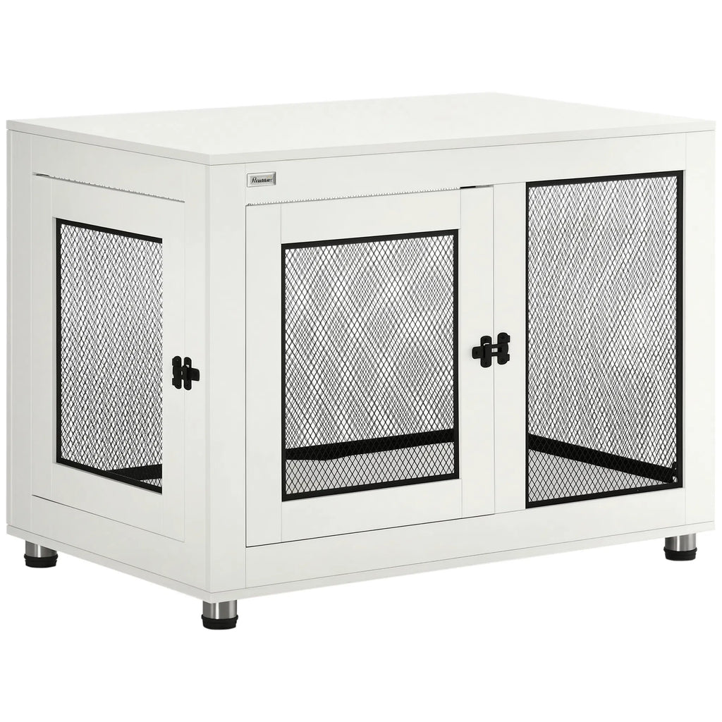Dog Crate End Table with Water-Resistant Cushion for Large Dogs