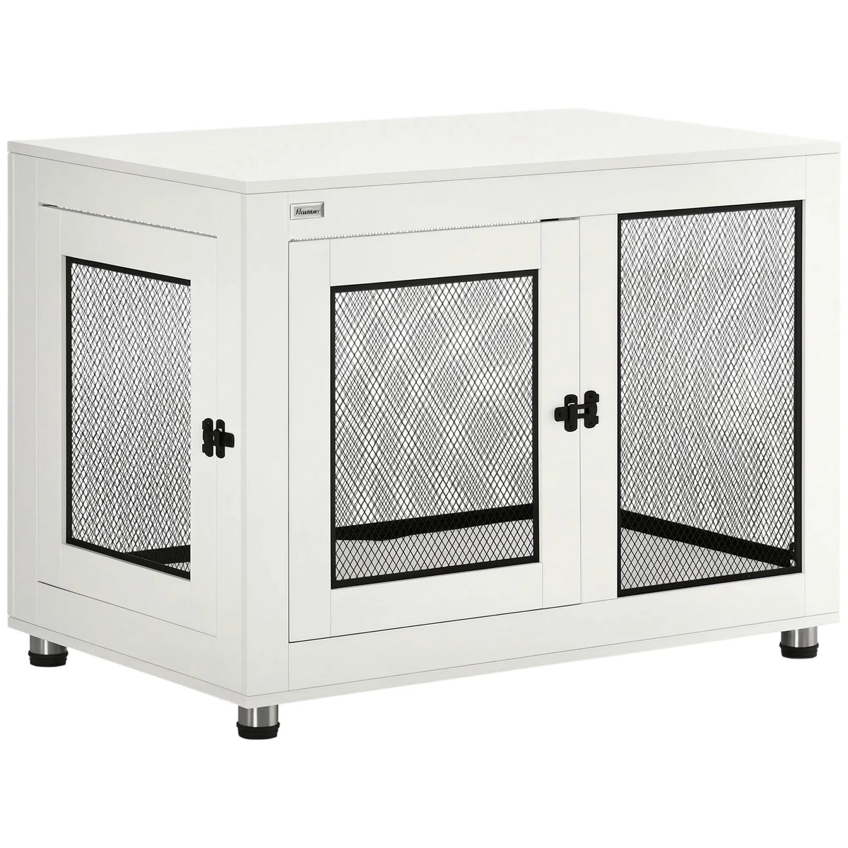 Dog Crate End Table with Water-Resistant Cushion for Large Dogs