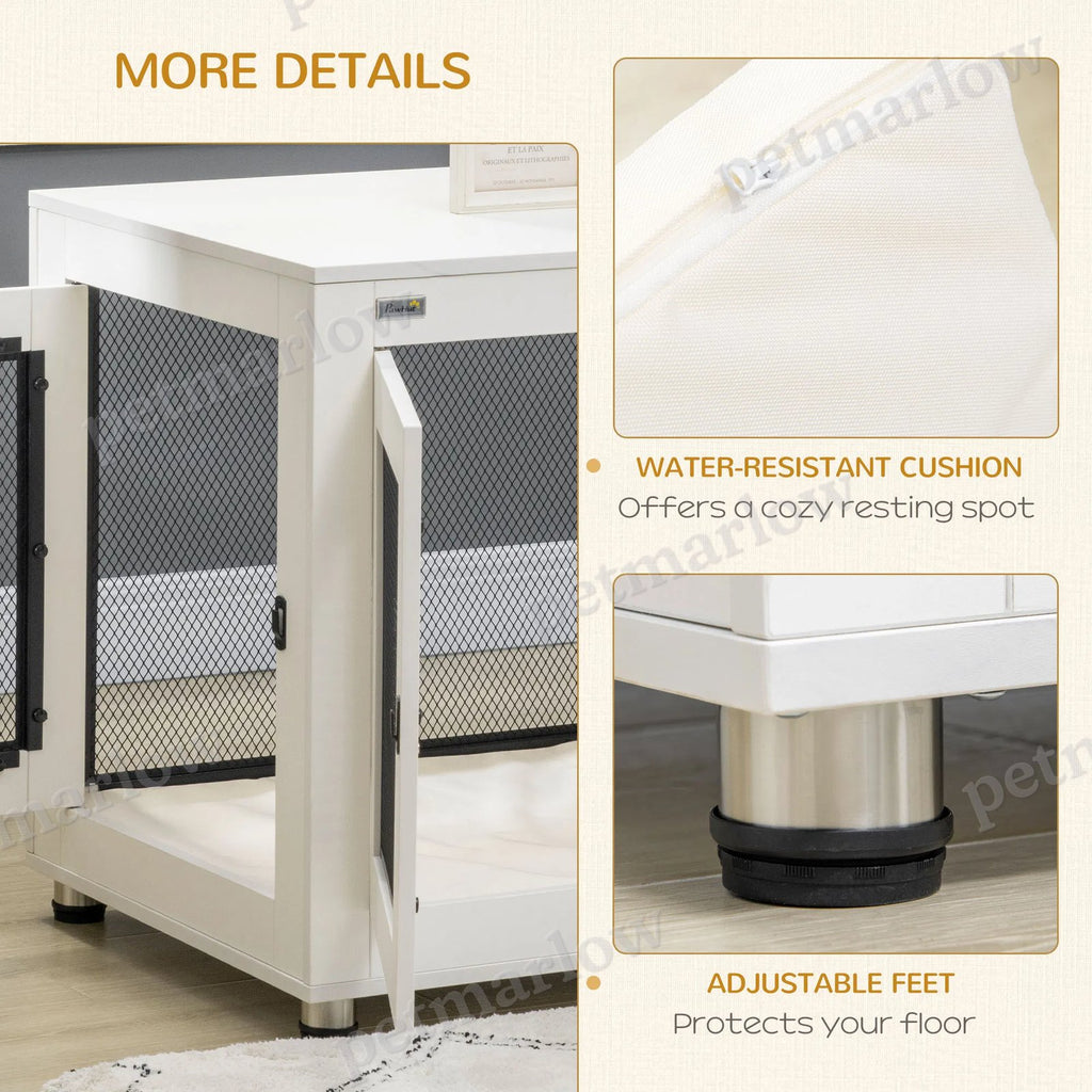Dog Crate End Table with Water-Resistant Cushion for Large Dogs – view 3