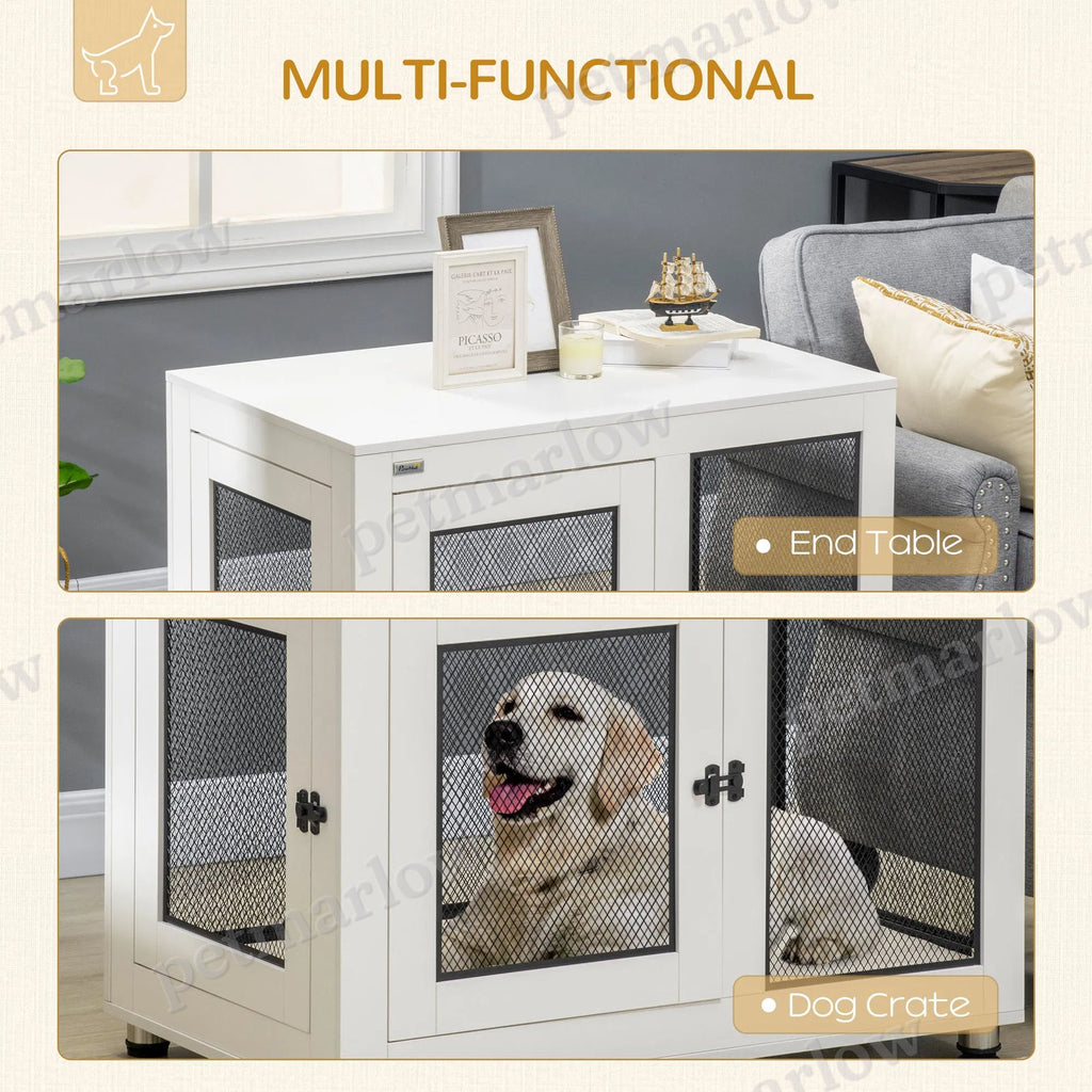 Dog Crate End Table with Water-Resistant Cushion for Large Dogs – view 5