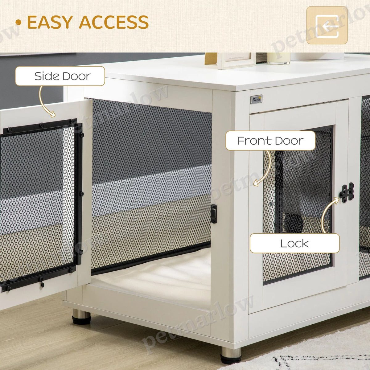 Dog Crate End Table with Water-Resistant Cushion for Large Dogs – view 6