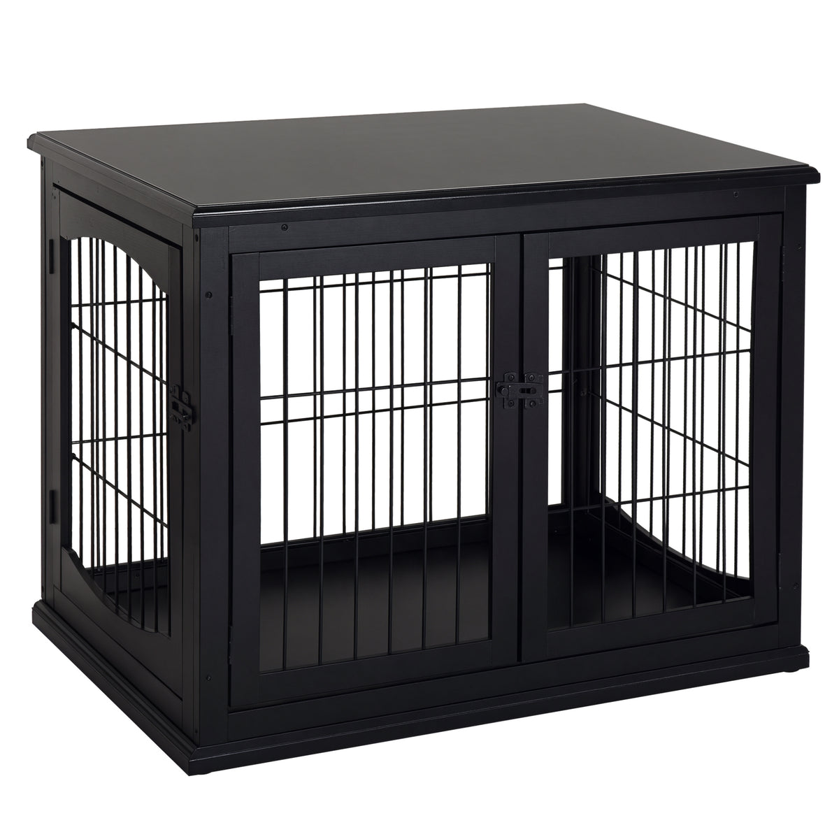 32" Small Dog Cage End Table with Lockable Door – Black / 880x200x690 mm