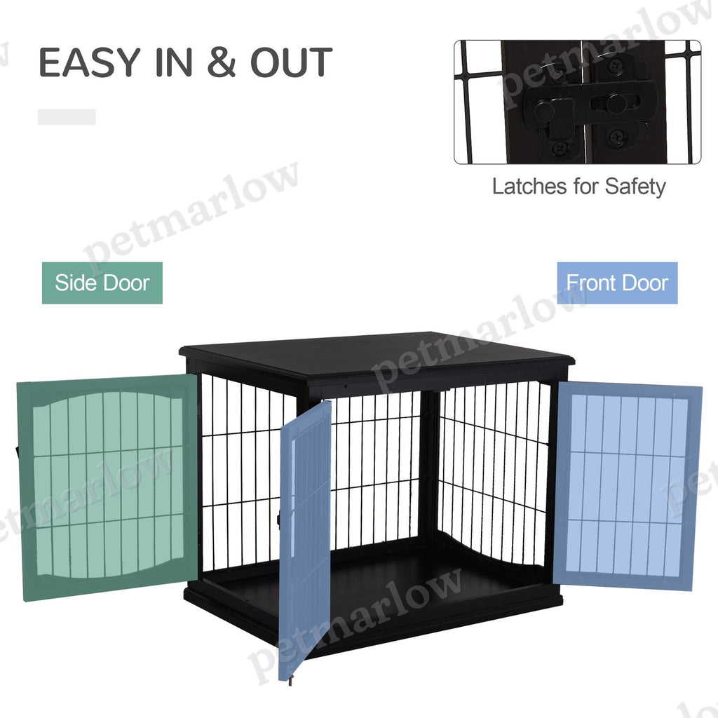 32" Small Dog Cage End Table with Lockable Door – view 5