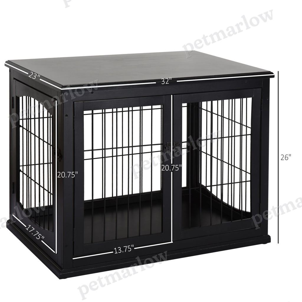 32" Small Dog Cage End Table with Lockable Door – view 6