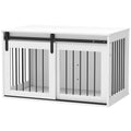 Dog Crate Furniture and Side Table for Large Dogs, White – White