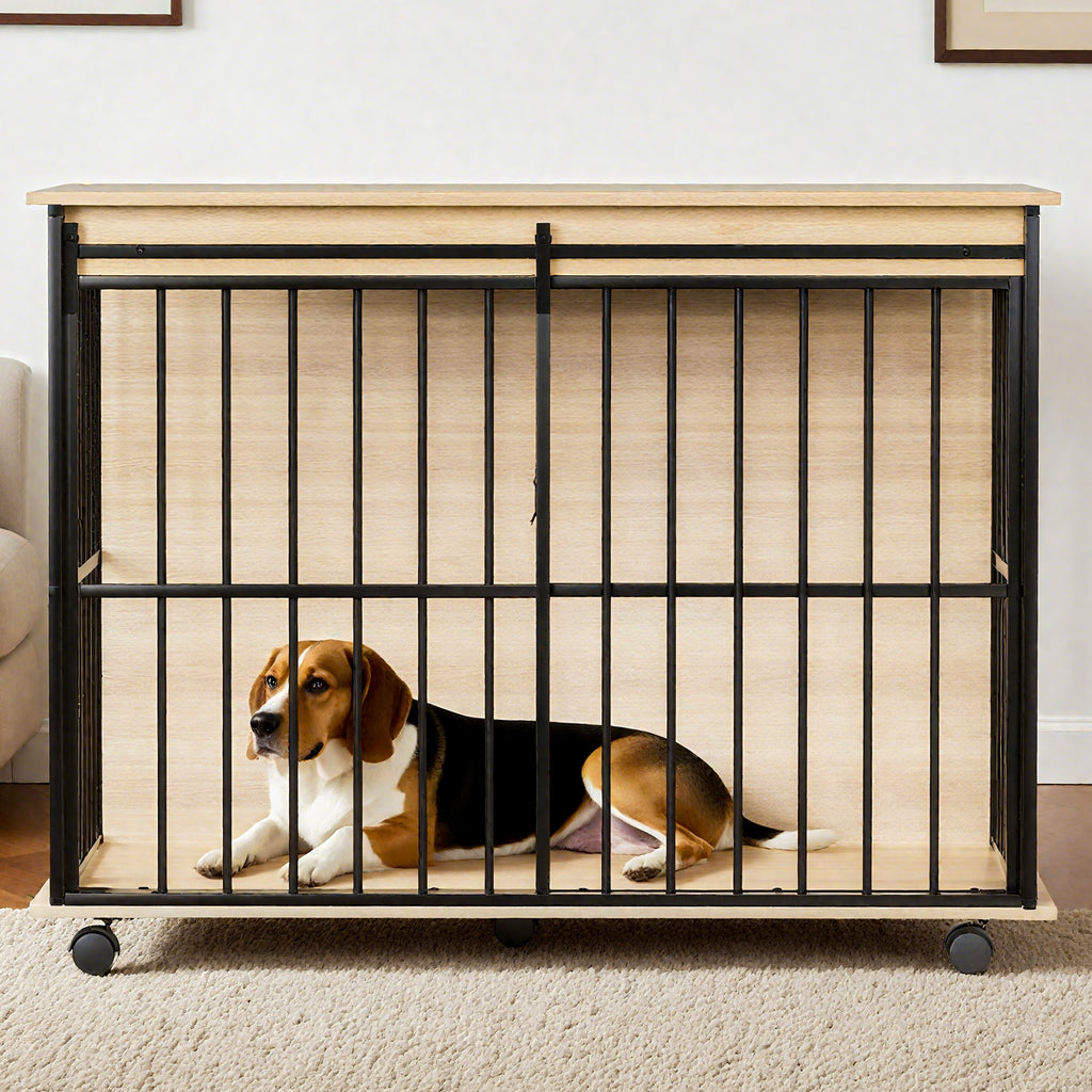 Large Wooden Dog Crate Furniture