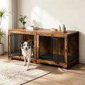 Dog Crate Furniture with Adjustable Divider for Two Dogs – view 2