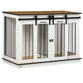 Dog Crate Furniture with Divider Panel for Large Breeds – White