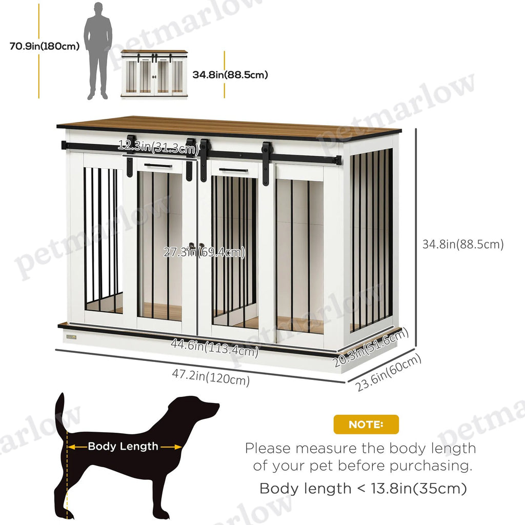 Dog Crate Furniture with Divider Panel for Large Breeds – view 3