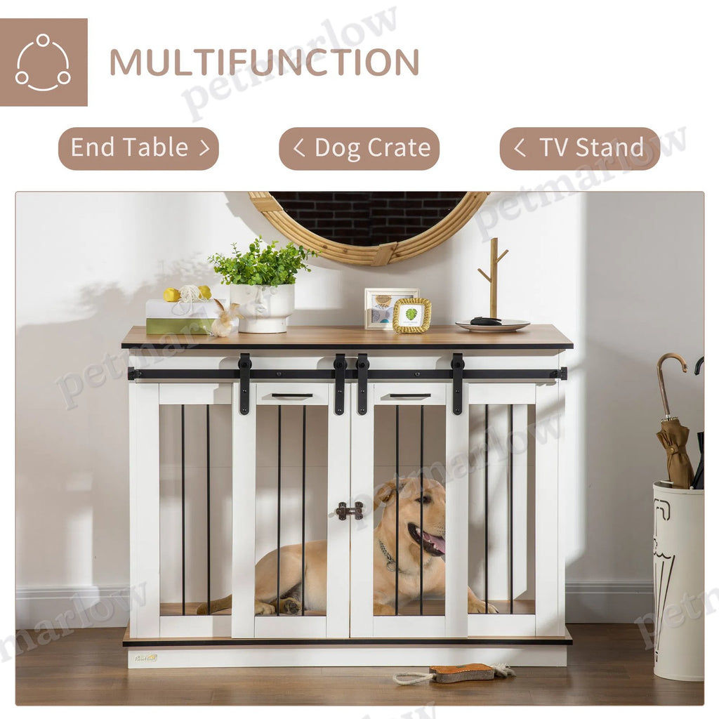 Dog Crate Furniture with Divider Panel for Large Breeds – view 4