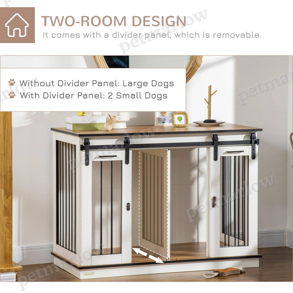 Dog Crate Furniture with Divider Panel for Large Breeds – view 5