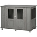 Dog Crate Furniture with Lockable Magnetic Door for Indoor Use – Grey
