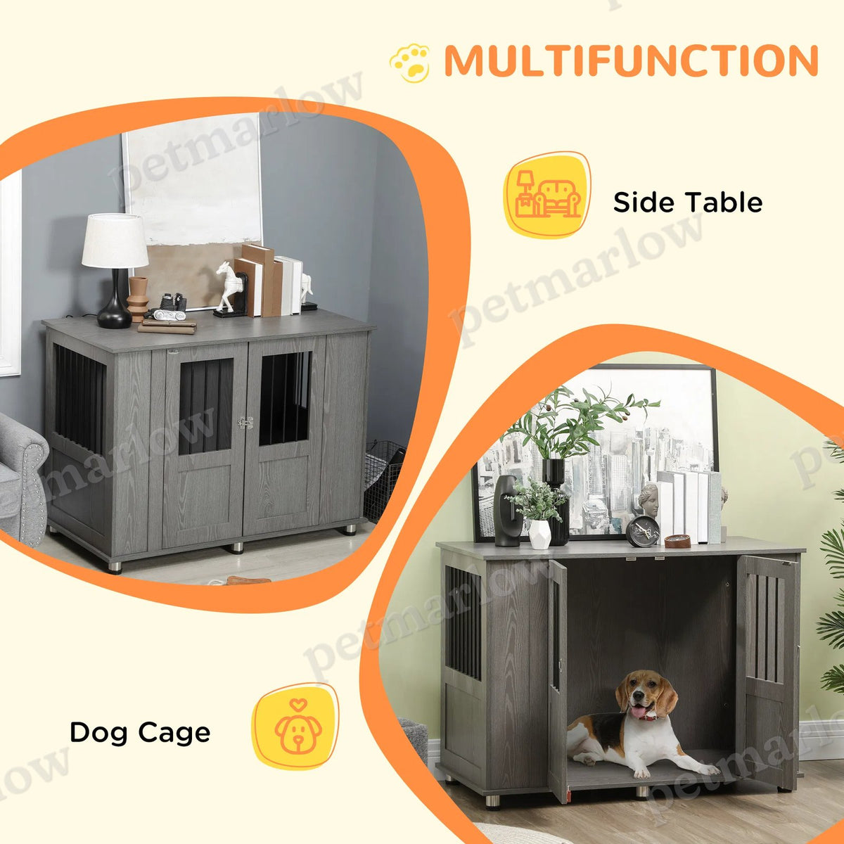 Dog Crate Furniture with Lockable Magnetic Door for Indoor Use – view 3