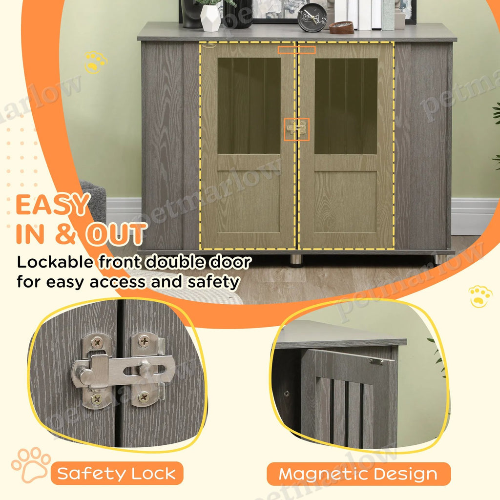 Dog Crate Furniture with Lockable Magnetic Door for Indoor Use – view 4