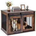 Dog Crate Furniture With Sliding Barn Door for Indoor Use – defaulttitle