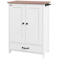 Dog Feeding Station with Storage Cabinet and Adjustable Bowls – White / 915x450x195 mm