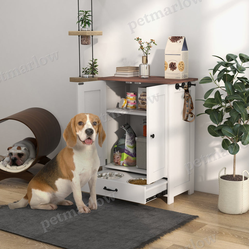 Dog Feeding Station with Storage Cabinet and Adjustable Bowls – view 5