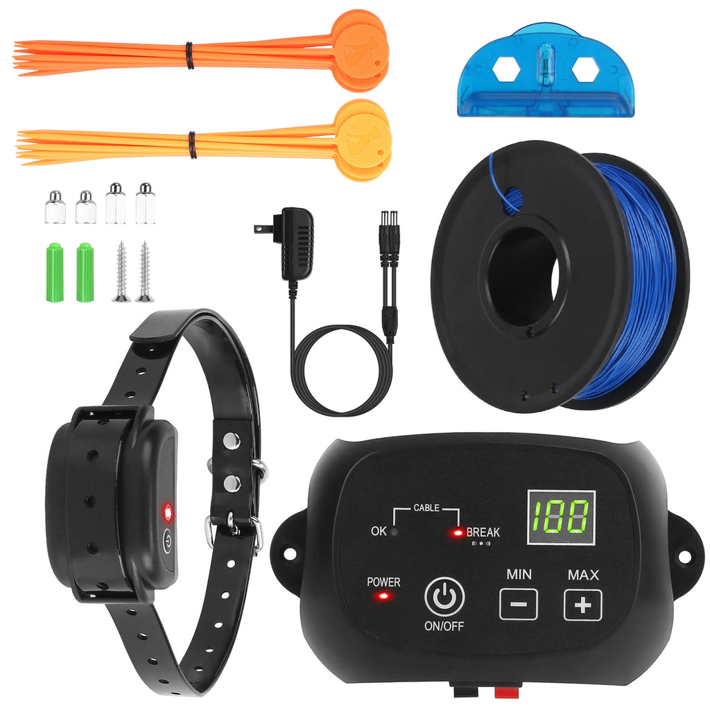 Dog Fence System with Adjustable Levels and Waterproof Receiver