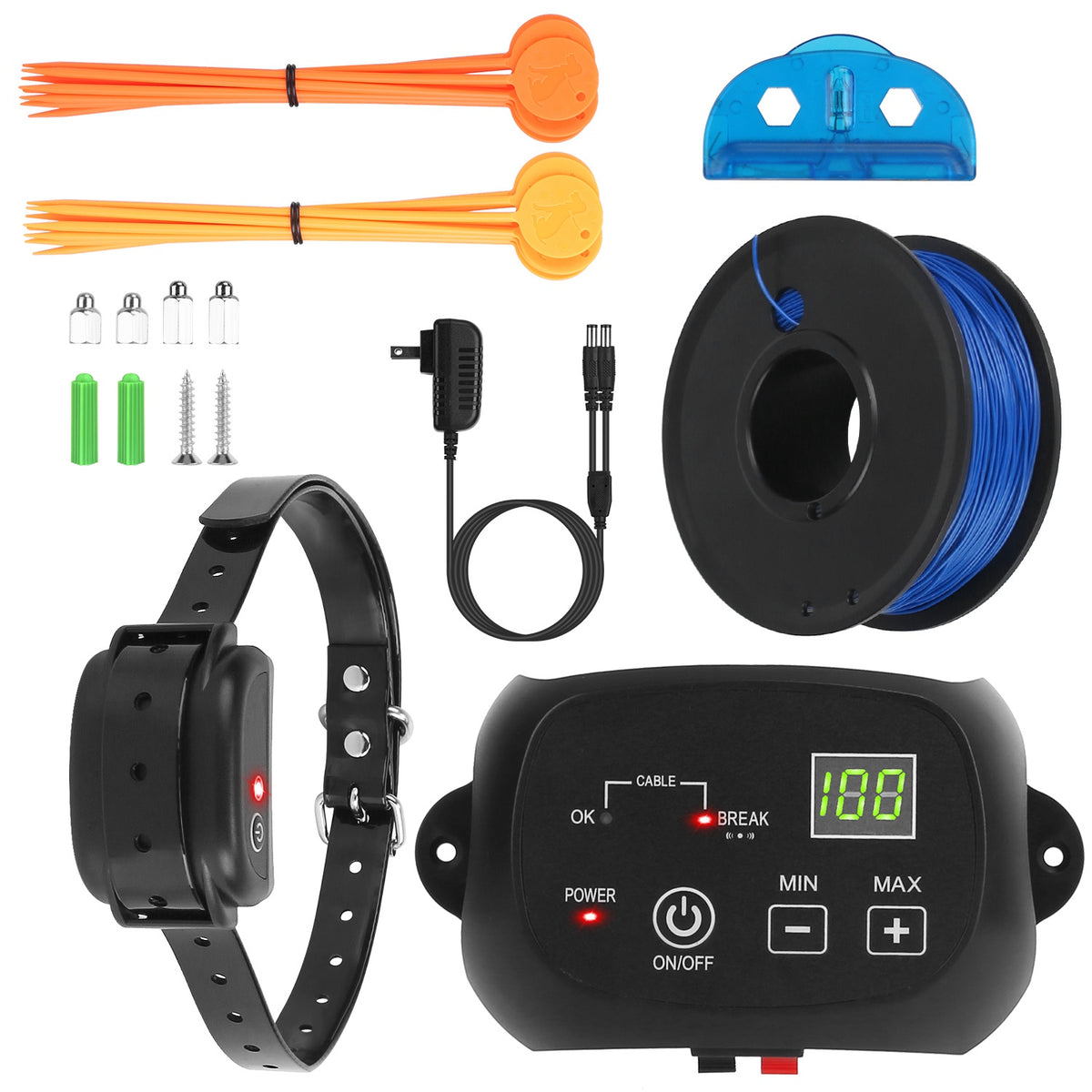Dog Fence System with Adjustable Levels and Waterproof Receiver