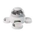 Dog Food Dispenser with Transparent Compartment – Easy to Refill and See the Food – White / Included Tray