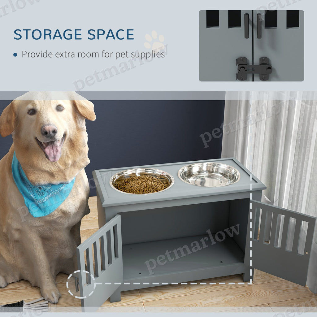 Dog Food Storage Cabinet with Bowls and Feeding Station – view 4