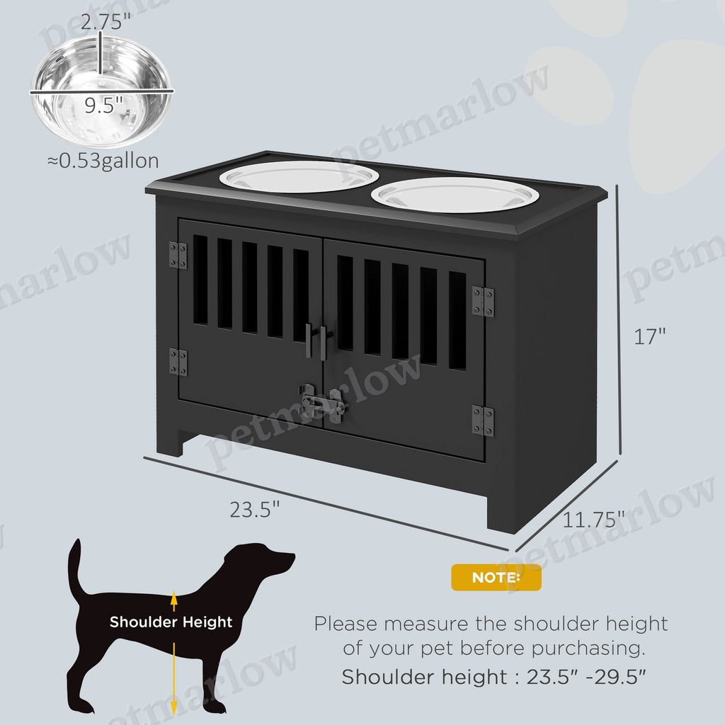 Dog Food Storage Cabinet with Bowls and Feeding Station – view 4