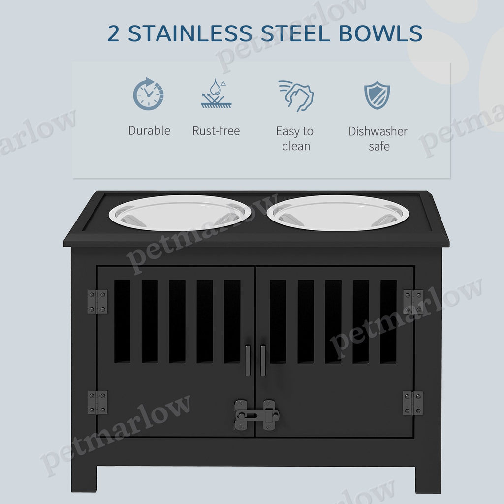 Dog Food Storage Cabinet with Bowls and Feeding Station – view 6