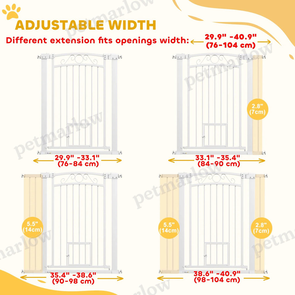 Walk Through Dog Gate with Small Pet Door – view 3