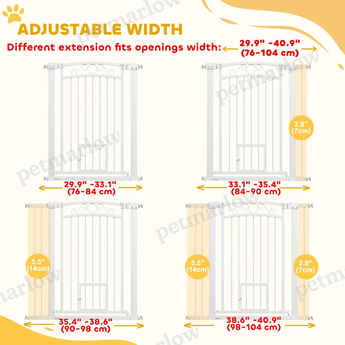 Walk Through Dog Gate with Small Pet Door – view 3
