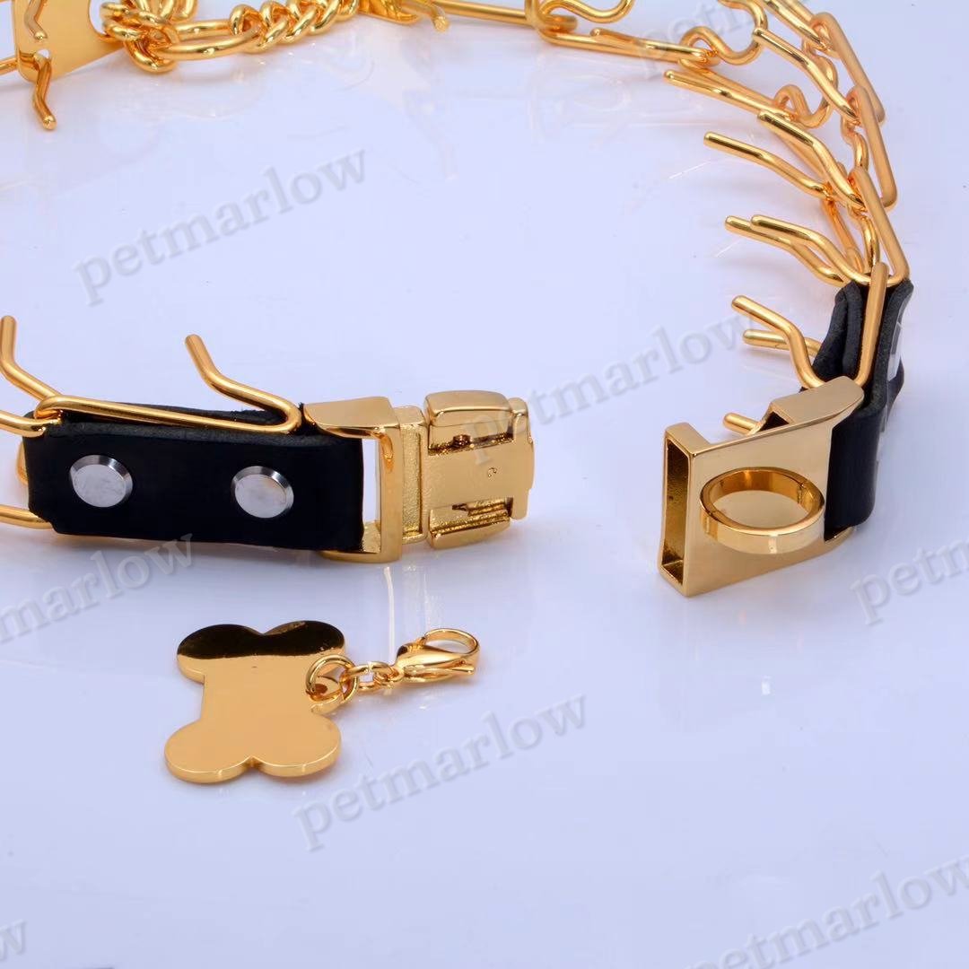 Dog Gold Chain Collar Pet Dog Stimulation Training Neck Stainless Steel Collar – view 6