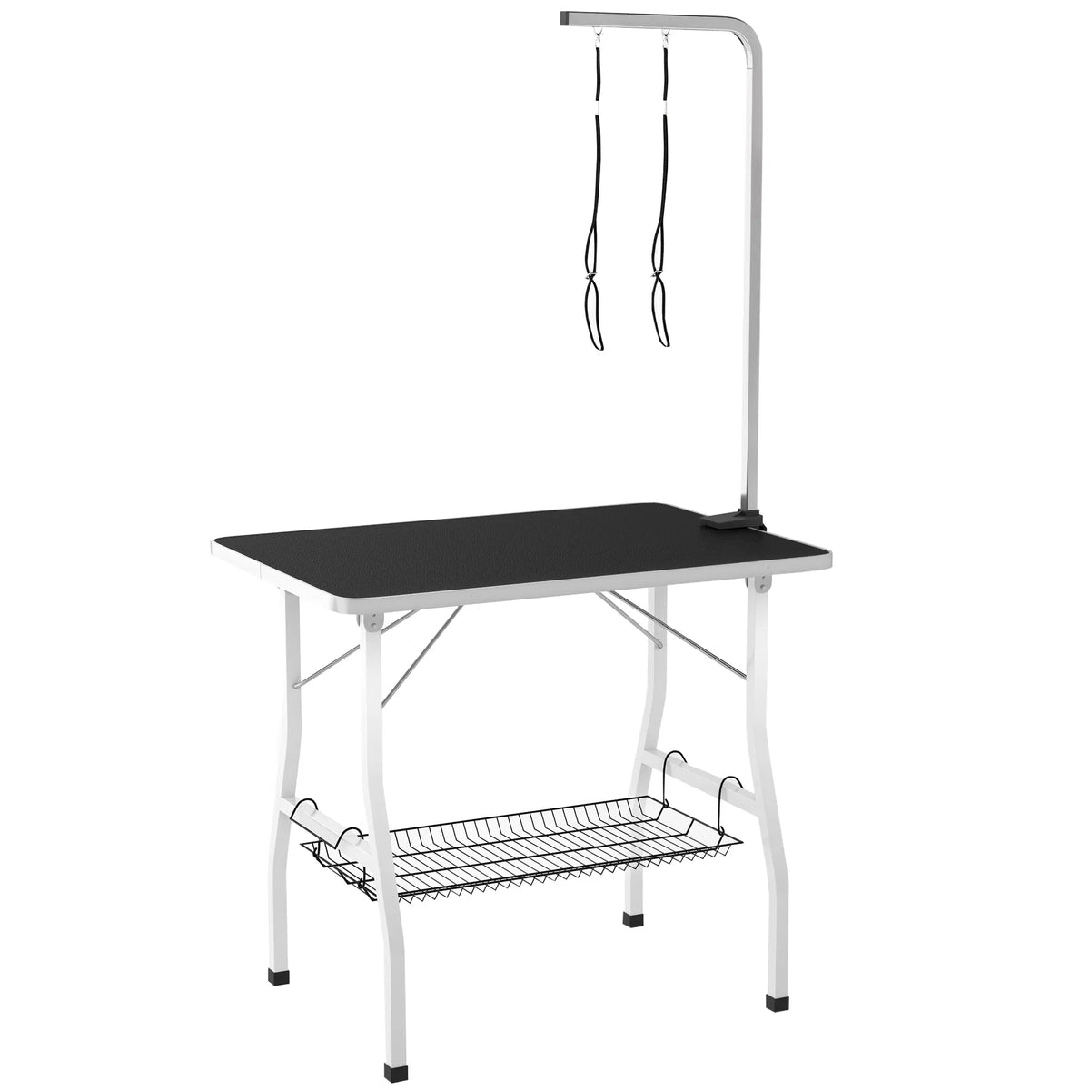 Dog Grooming Table with Adjustable Arm and Storage Shelf