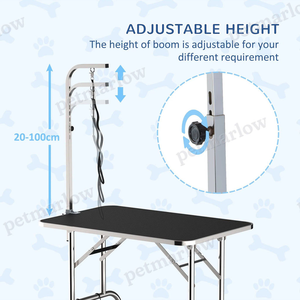 Dog Grooming Table with Adjustable Arm and Storage Shelf – view 5