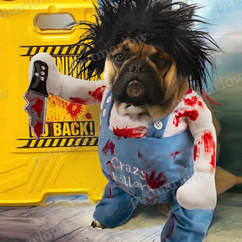 Dog Halloween Costume Dog Deadly Costume with Blood Knife – view 4