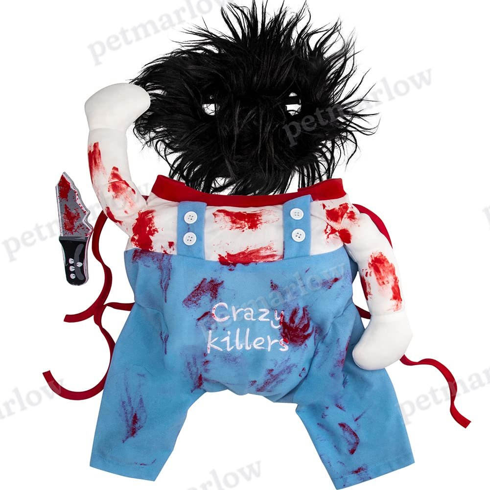 Dog Halloween Costume Dog Deadly Costume with Blood Knife – view 5