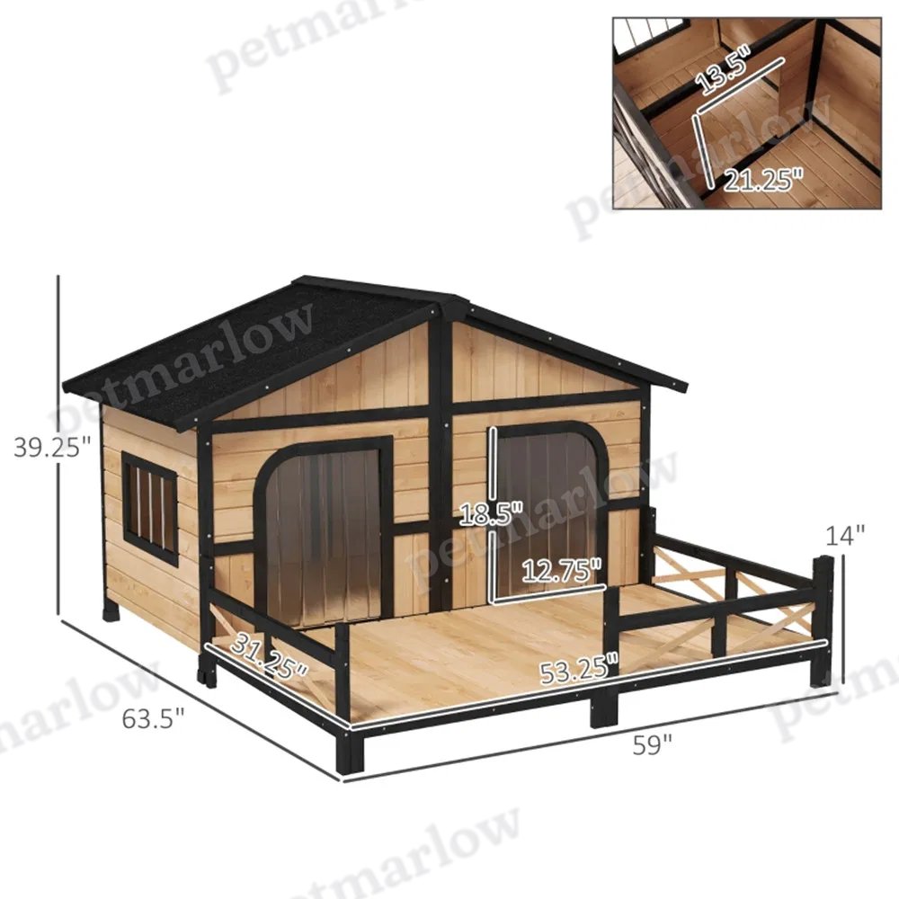 Dog House- Natural Wood – view 3