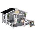 Wooden Dog House with Porch for Small to Medium Dogs – Grey / 915x145x850 mm