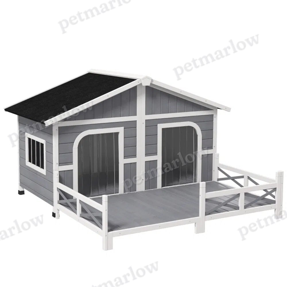 Dog House with Spacious Deck for Small to Medium Dogs – view 4