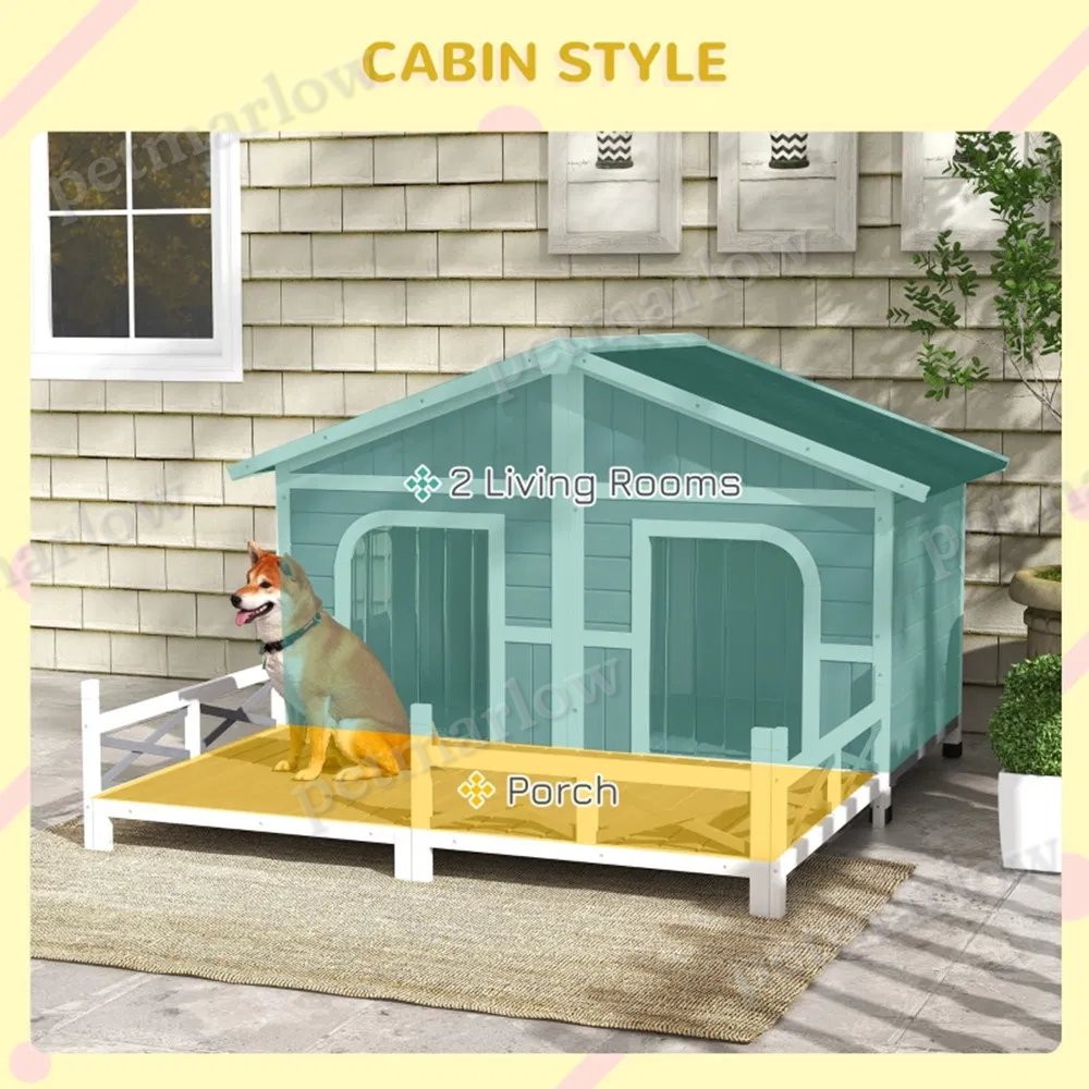 Dog House with Spacious Deck for Small to Medium Dogs – view 5